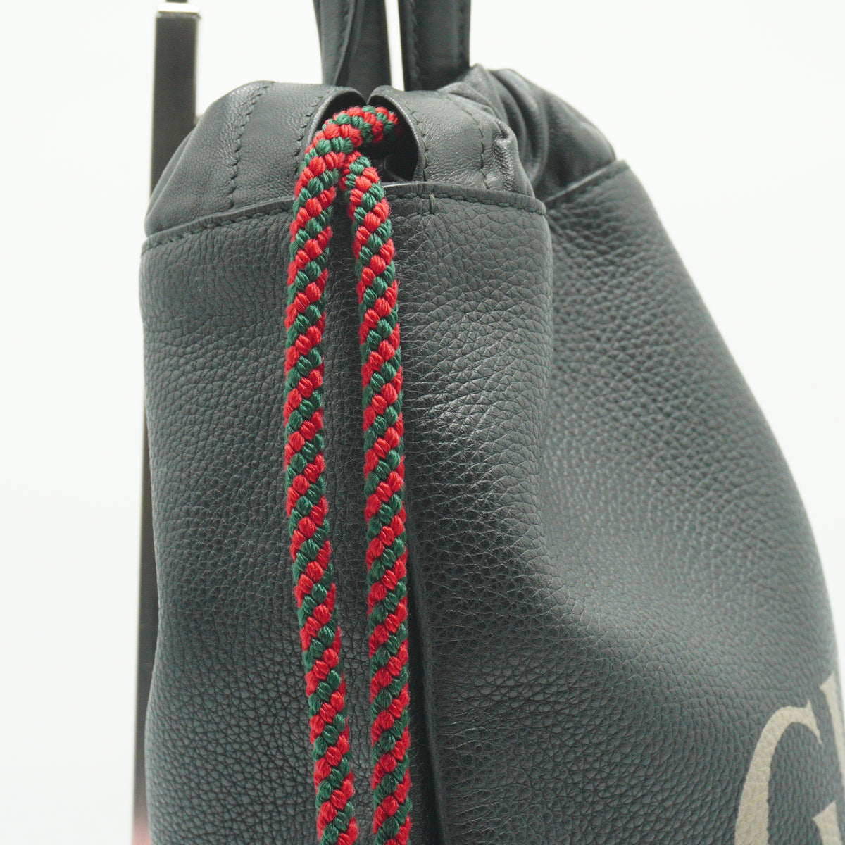 Gucci Logo Print Drawstring Backpack Black