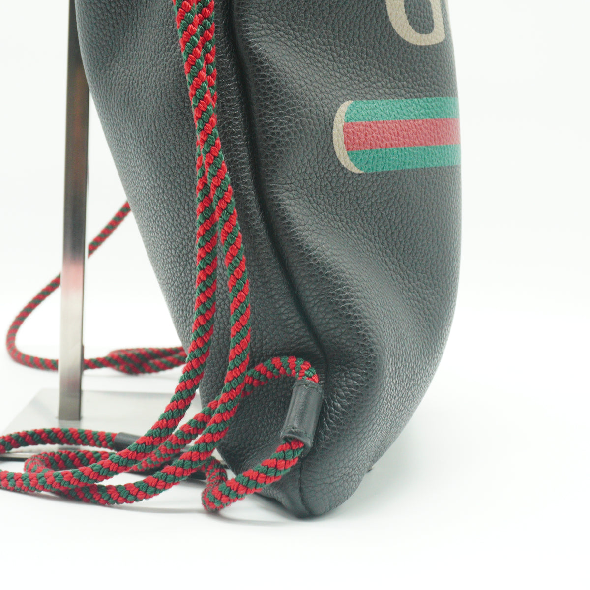 Gucci Logo Print Drawstring Backpack Black