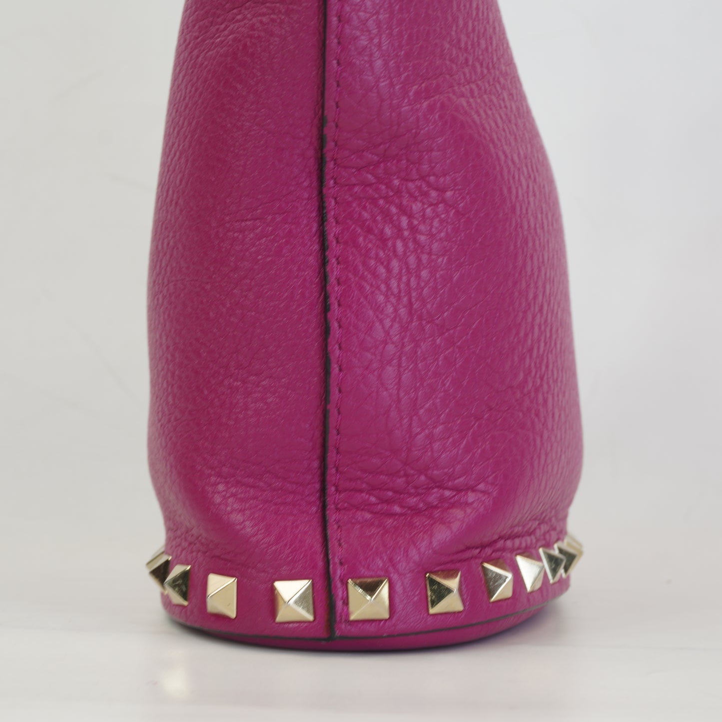Valentino Rockstud Pebbled Bucket Bag GHW Mini