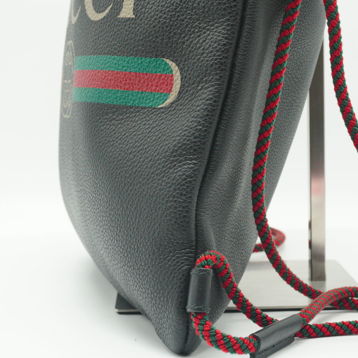 Gucci Logo Print Drawstring Backpack Black