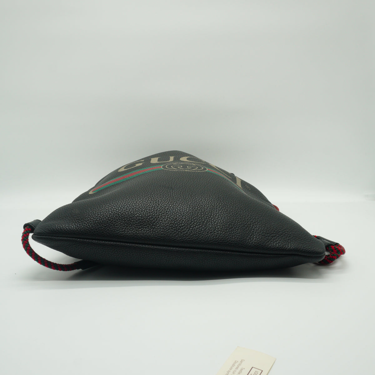 Gucci Logo Print Drawstring Backpack Black