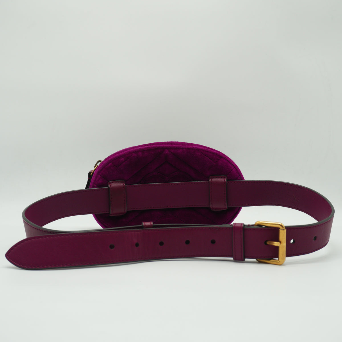 Gucci	GG Marmont Small Velvet Belt Bag Fuchsia GHW
