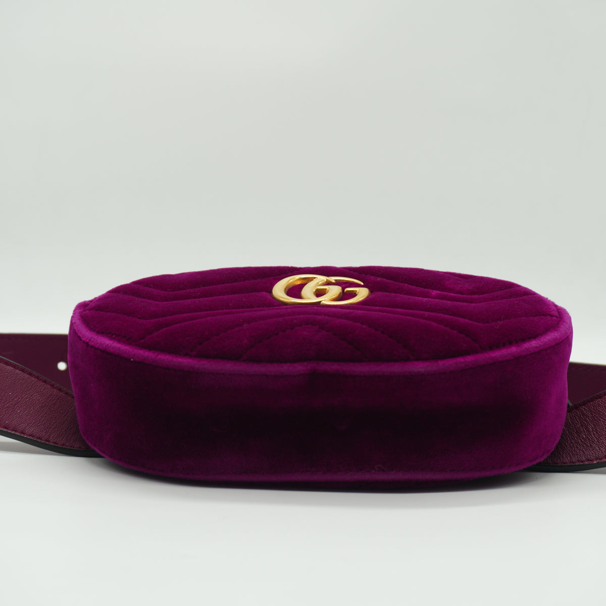 Gucci	GG Marmont Small Velvet Belt Bag Fuchsia GHW