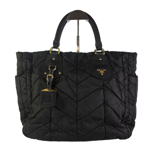 Prada Tessuto Nylon Chevron Quilted Black