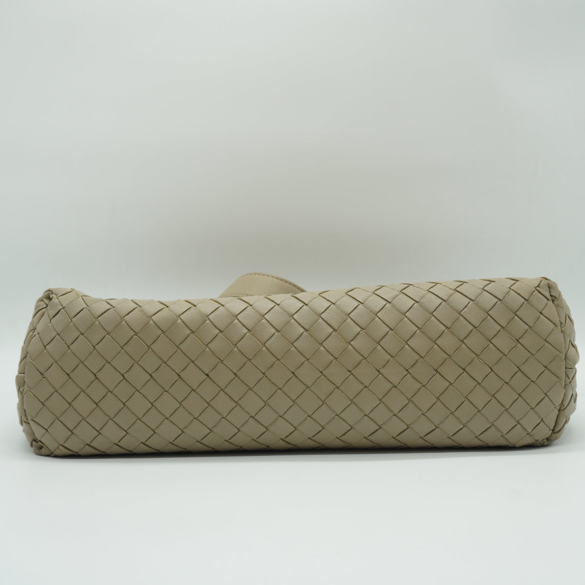Bottega Veneta Intrecciato Leather clutch Flap shoulder bag medium light grey BHW