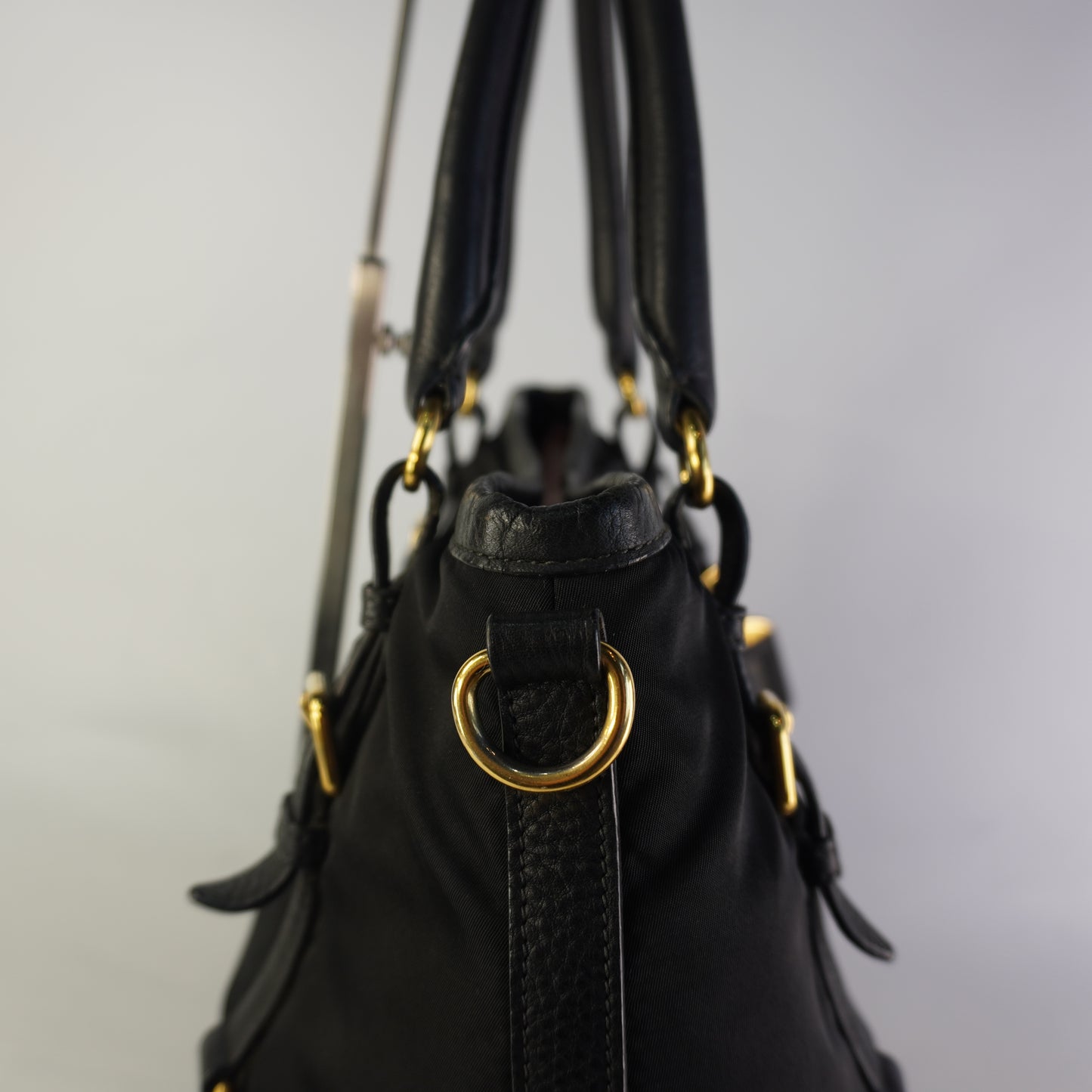 Prada Tessuto Nylon Leather Black