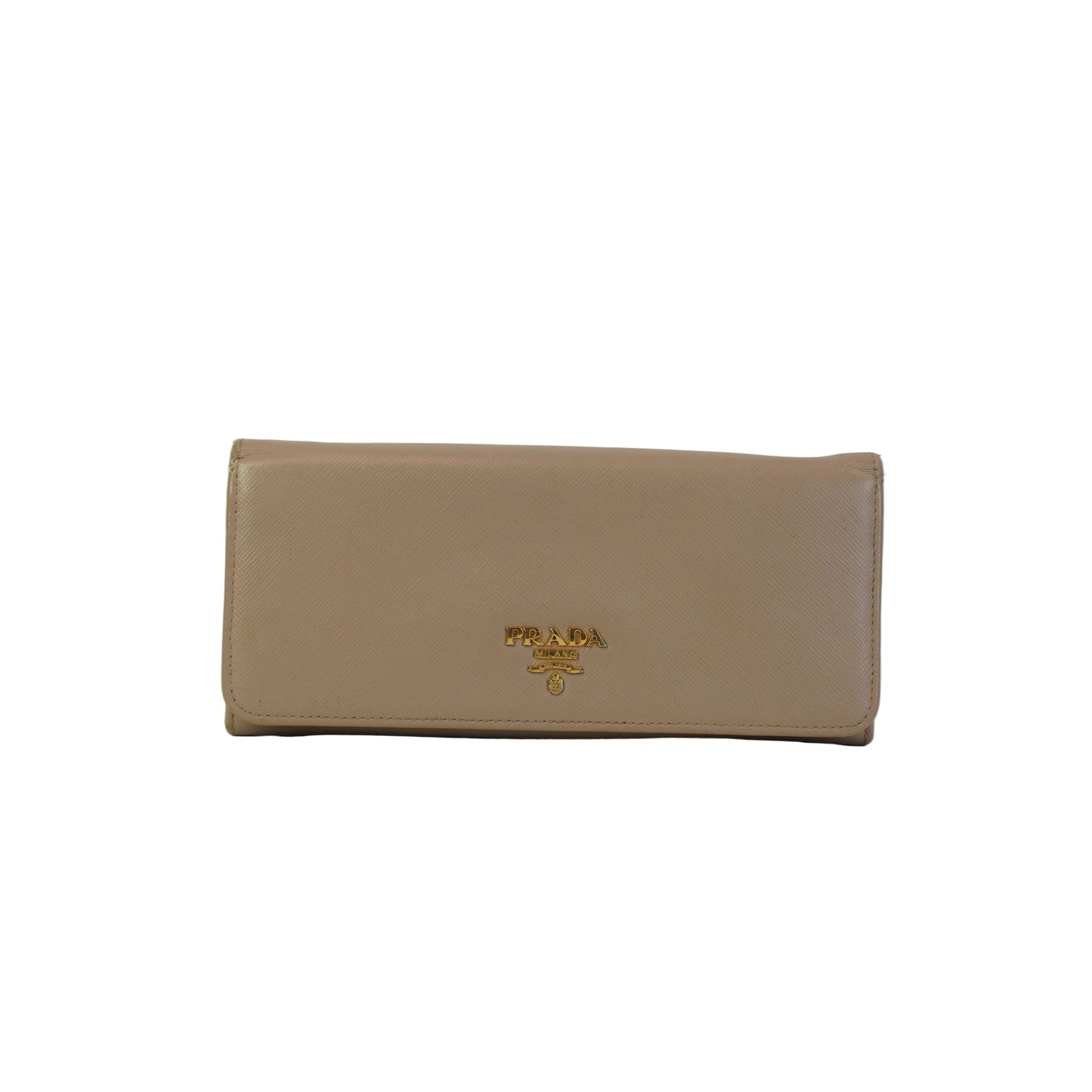 Prada Saffiaano Leather Beige Long Wallet GHW