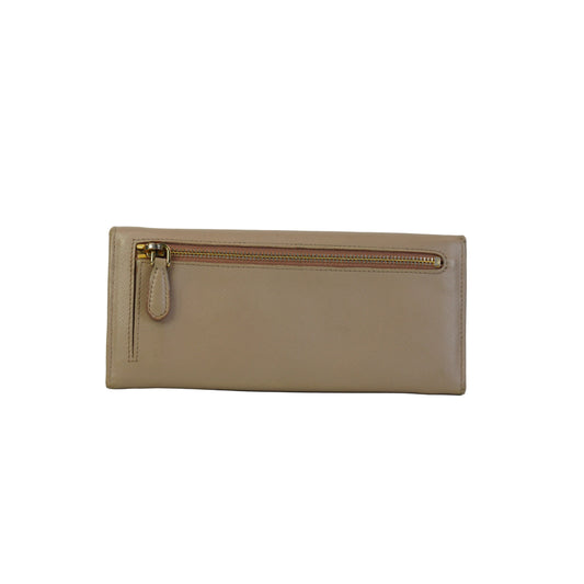 Prada Saffiaano Leather Beige Long Wallet GHW