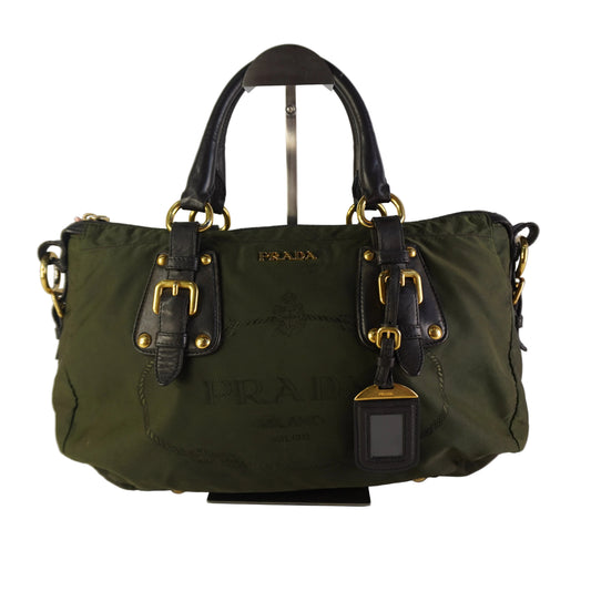 Prada Tessuto Jacquard Logo Green