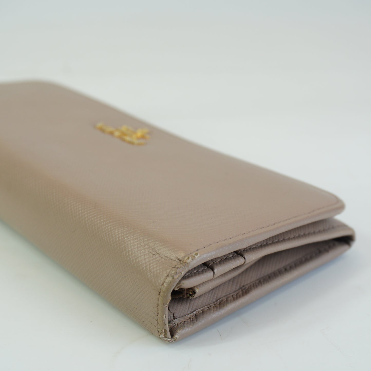 Prada Saffiaano Leather Beige Long Wallet GHW