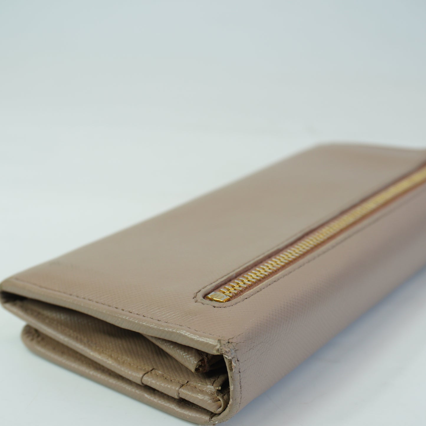 Prada Saffiaano Leather Beige Long Wallet GHW