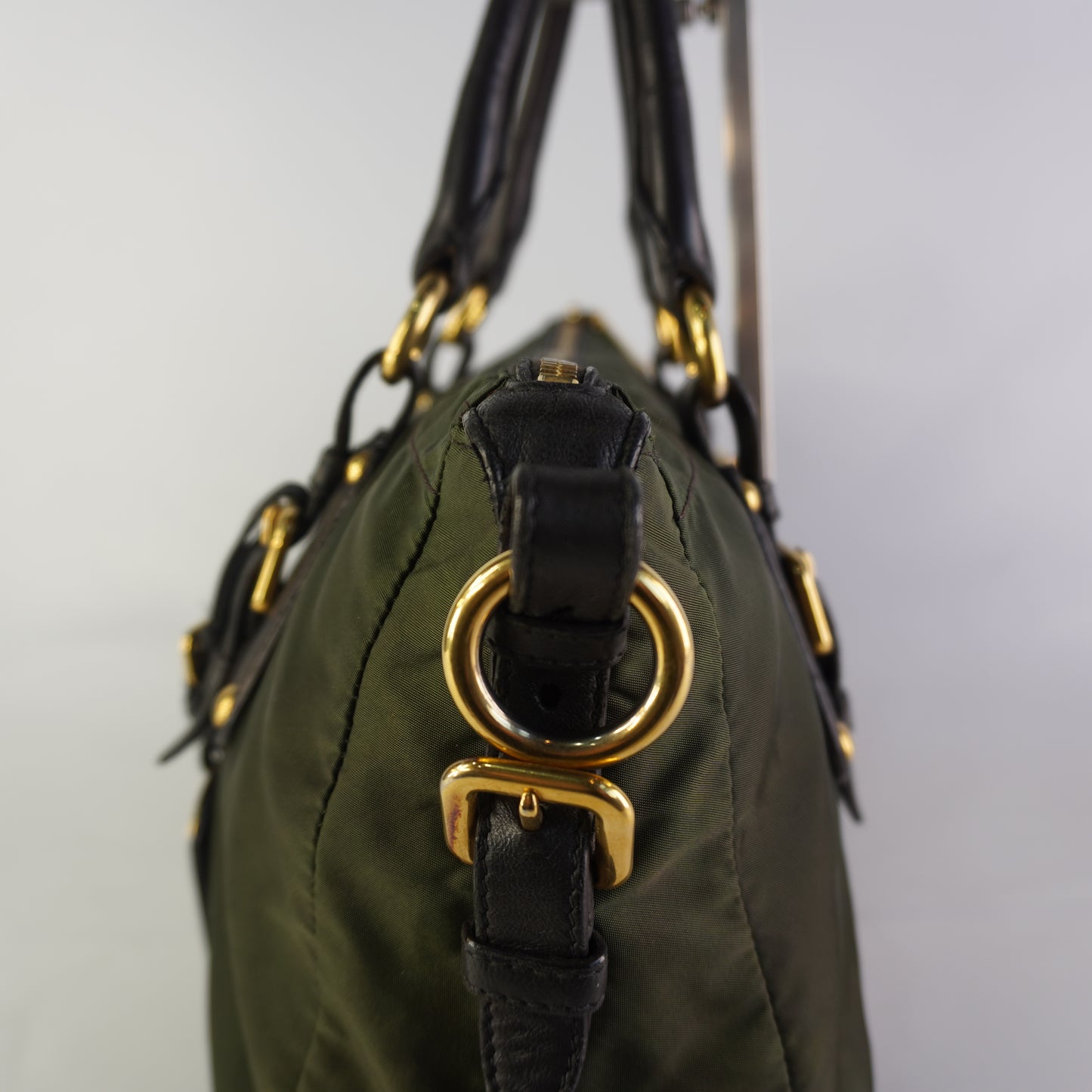 Prada Tessuto Jacquard Logo Green