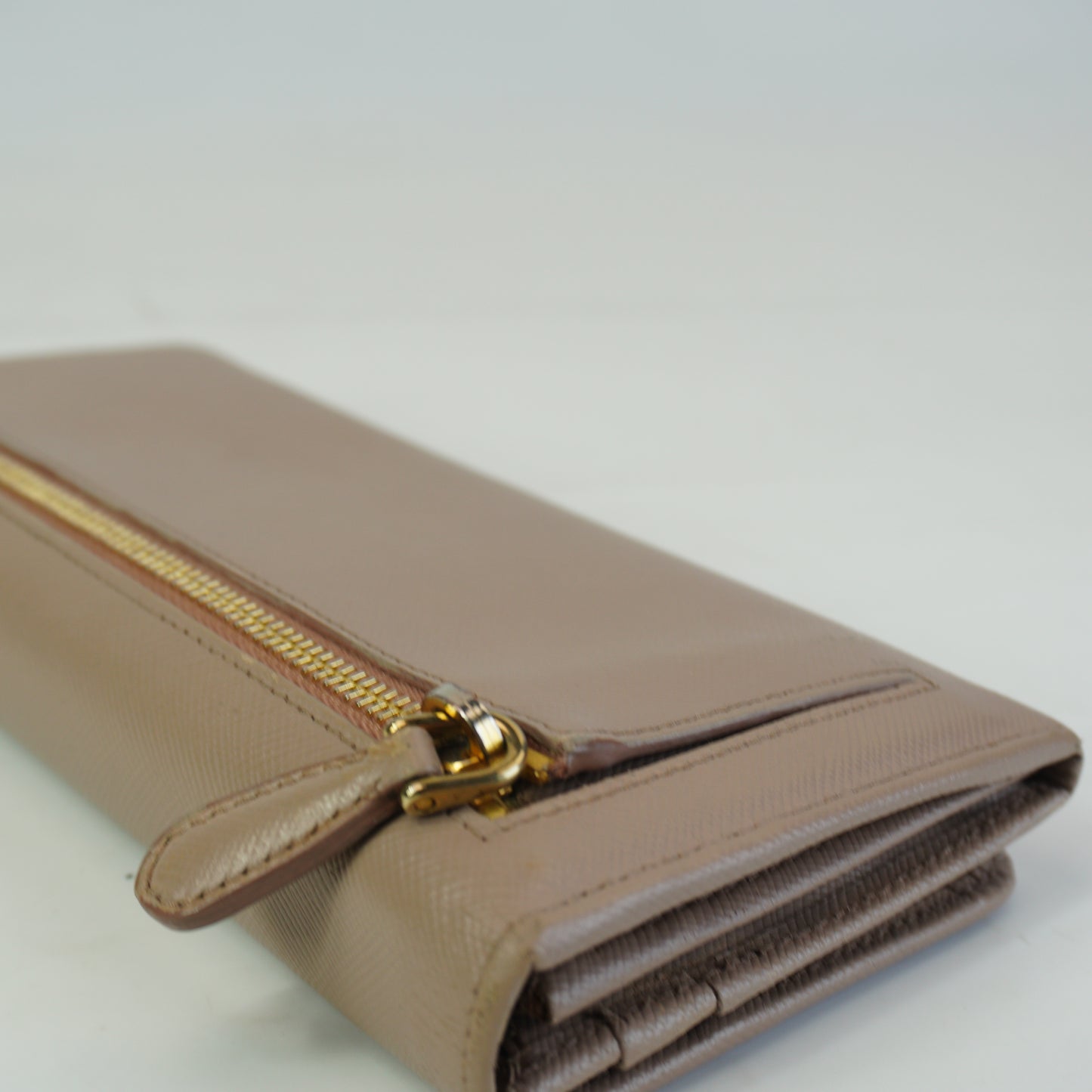 Prada Saffiaano Leather Beige Long Wallet GHW
