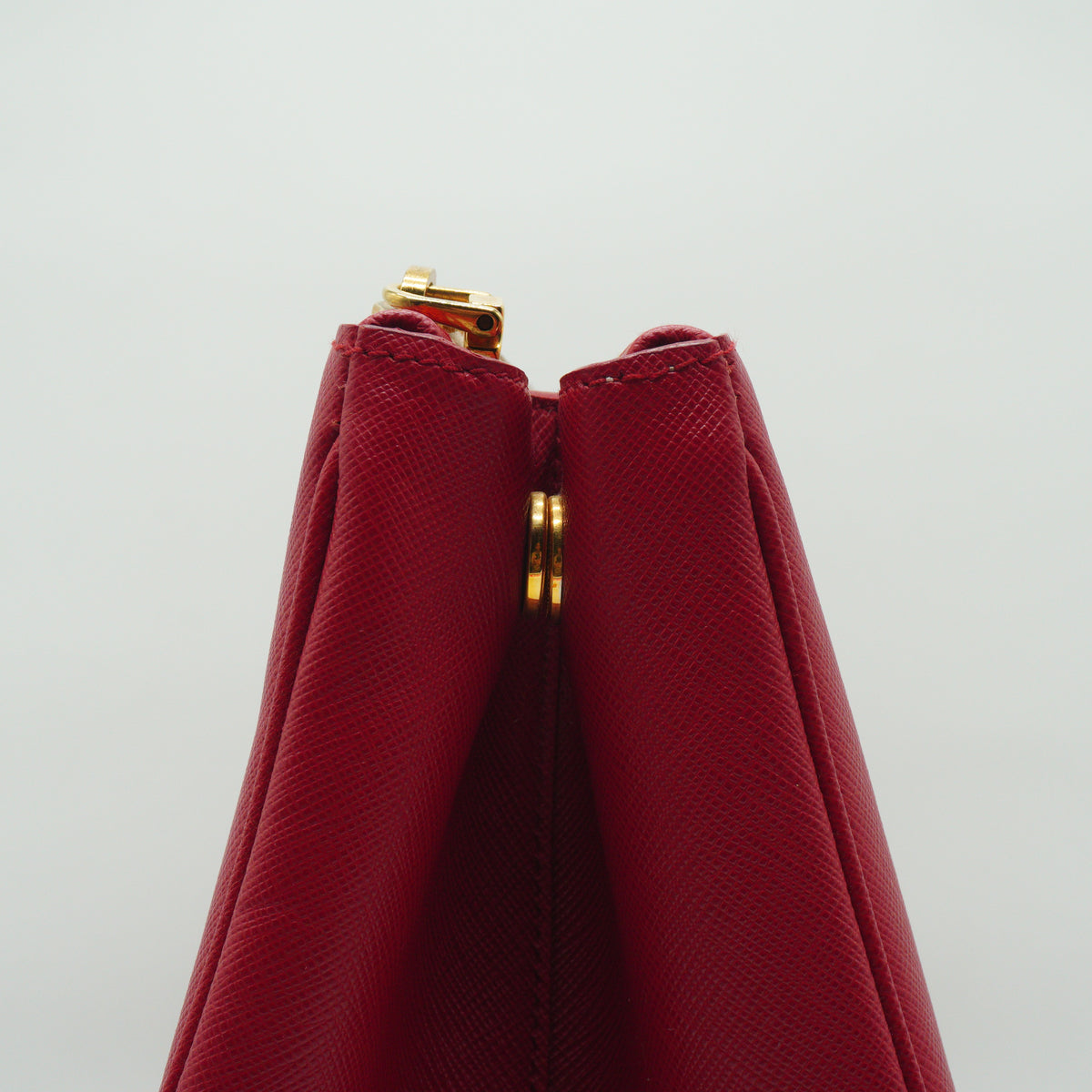 Prada Galleria Large Double Zip Tote White/Red GHW