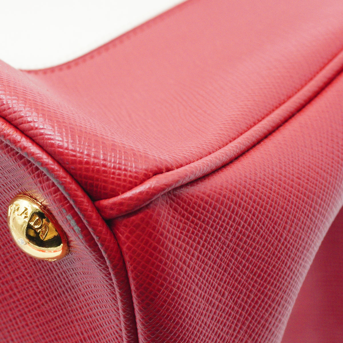 Prada Galleria Large Double Zip Tote White/Red GHW