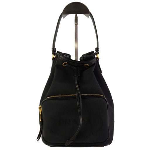 Prada Logo Jacquard Bucket Bag