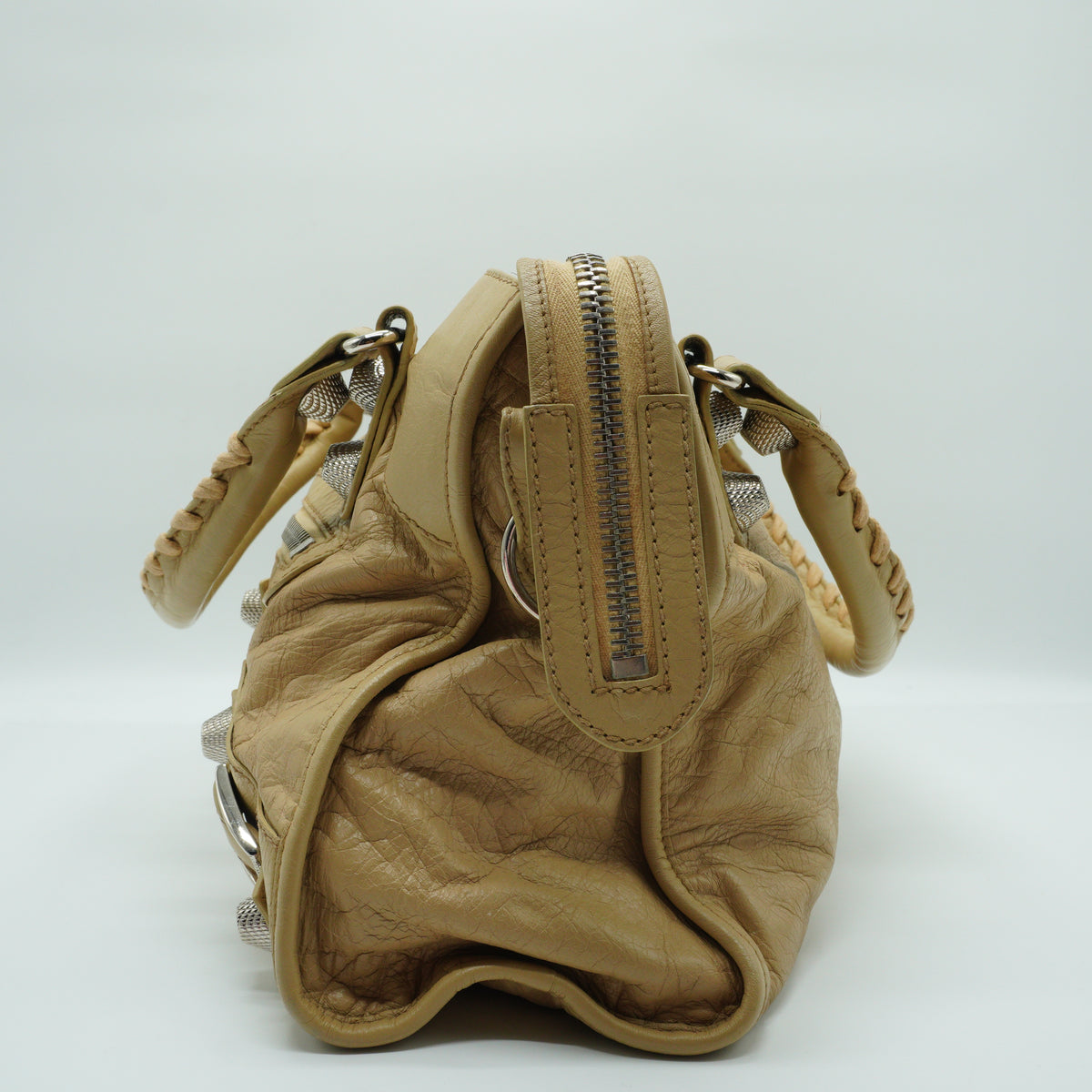 Balenciaga City Handbag Large Lambskin Moutarde SHW