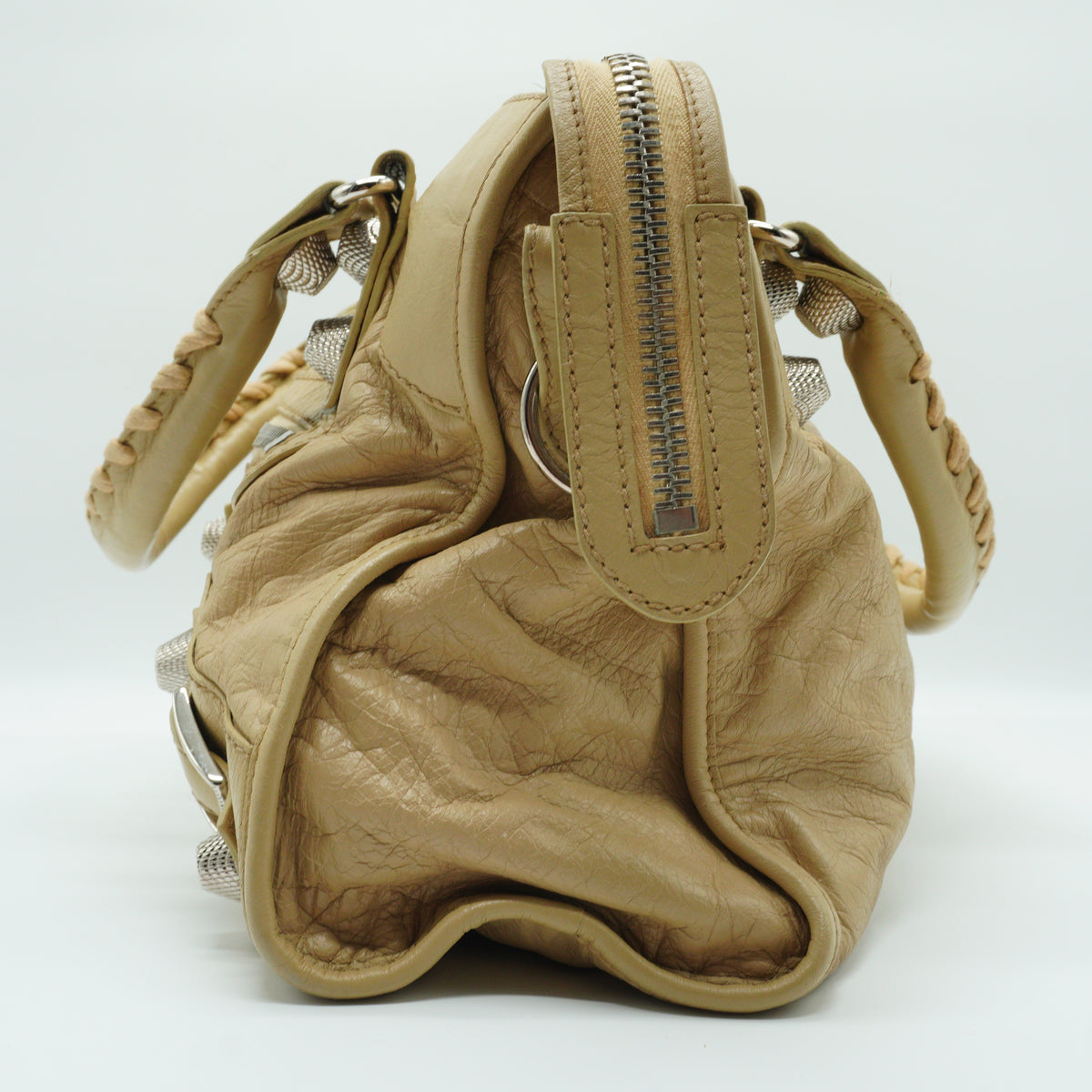 Balenciaga City Handbag Large Lambskin Moutarde SHW