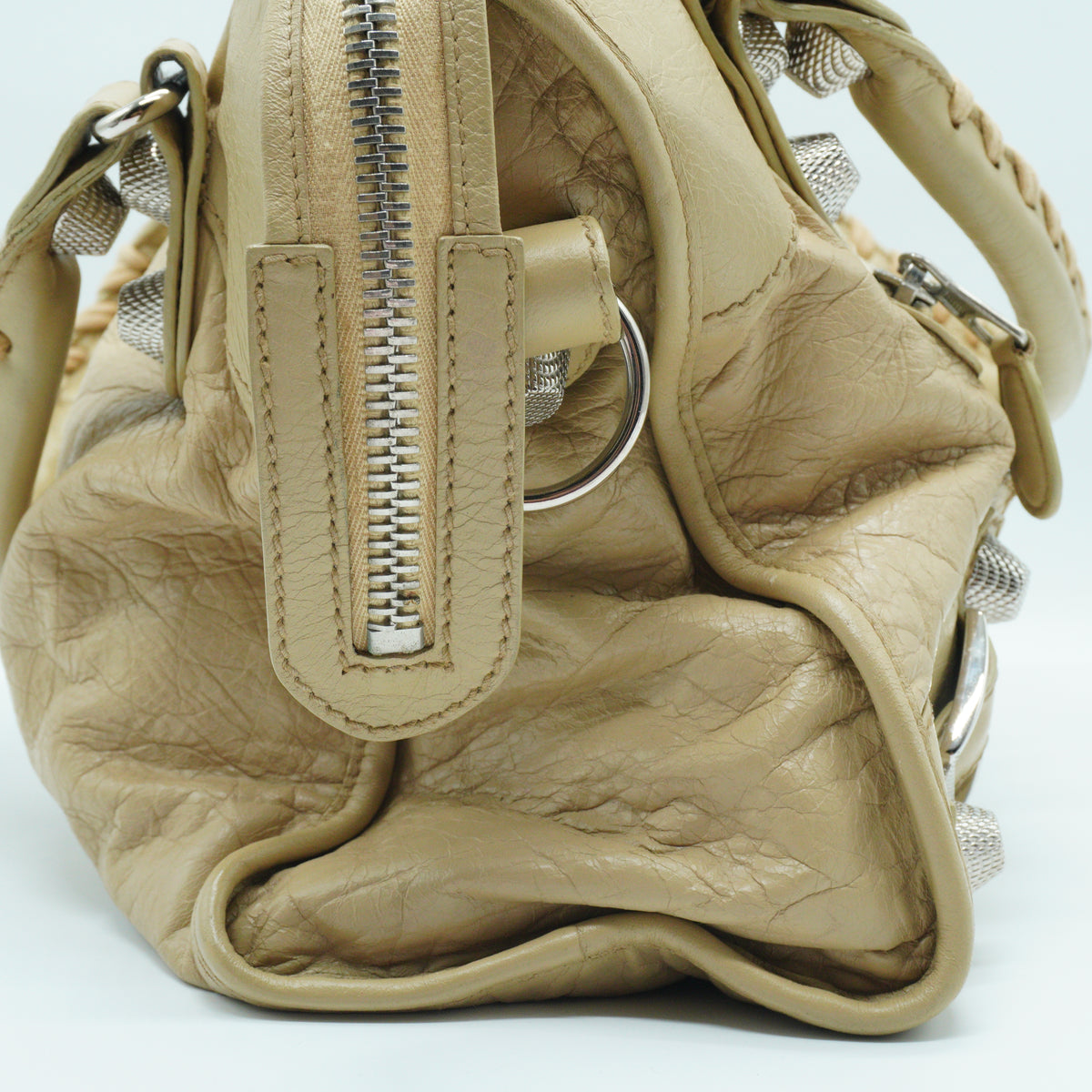 Balenciaga City Handbag Large Lambskin Moutarde SHW