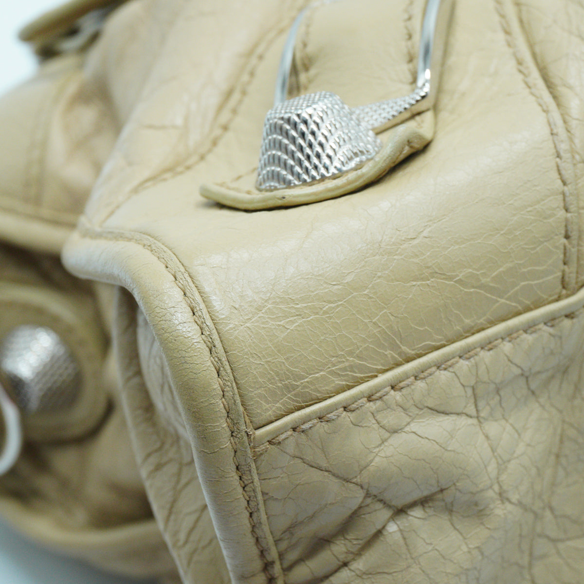 Balenciaga City Handbag Large Lambskin Moutarde SHW