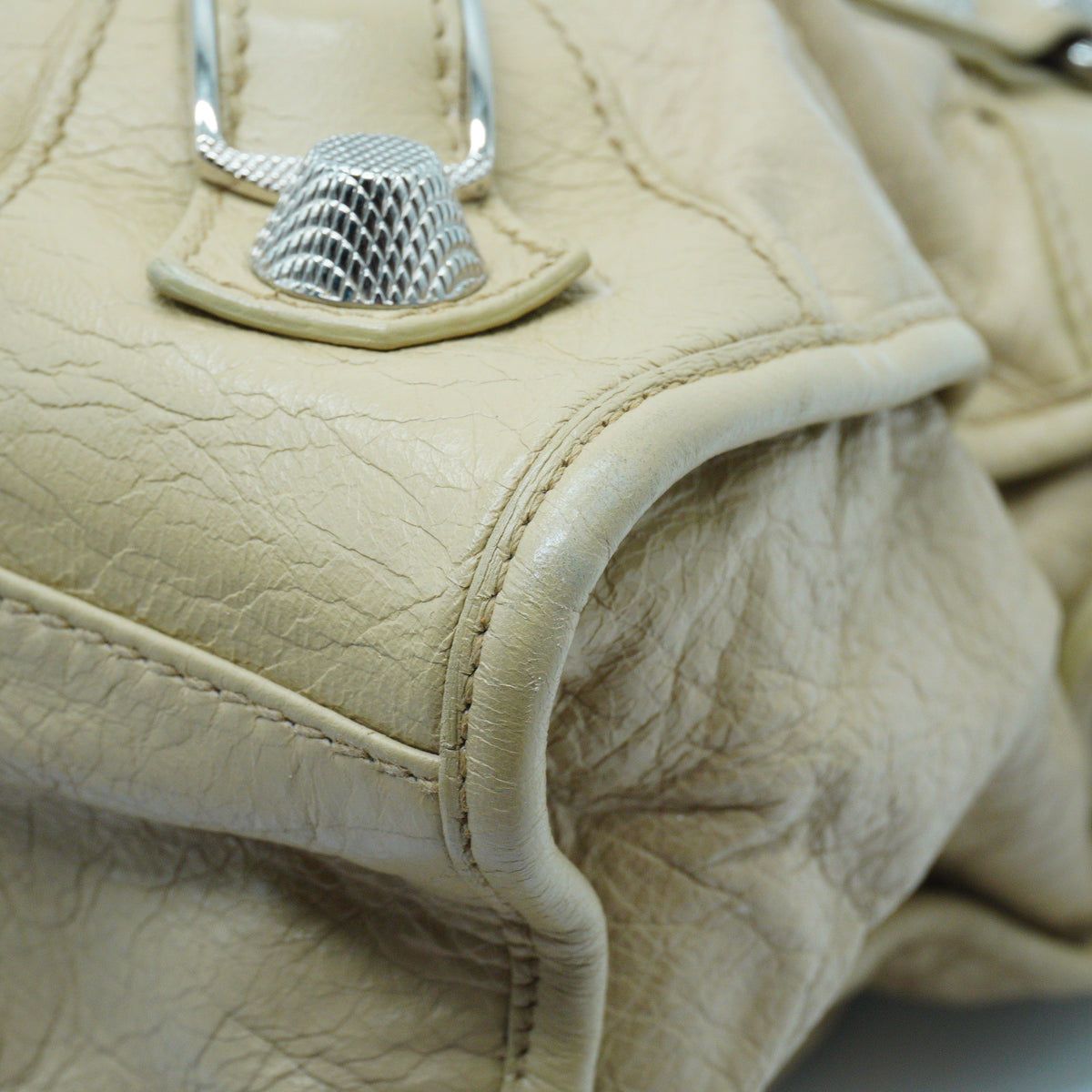 Balenciaga City Handbag Large Lambskin Moutarde SHW