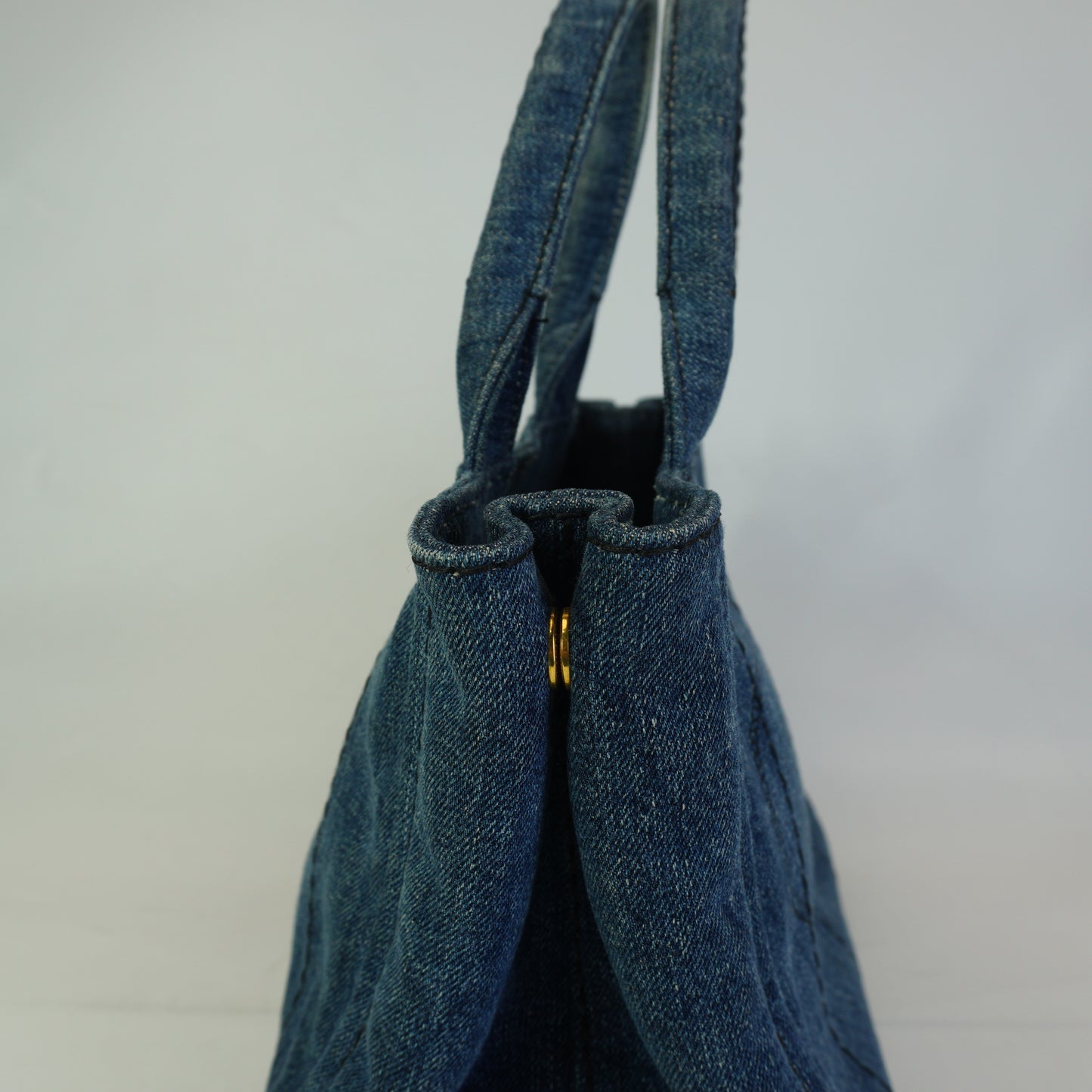 Prada Canapa Denim GHW Medium