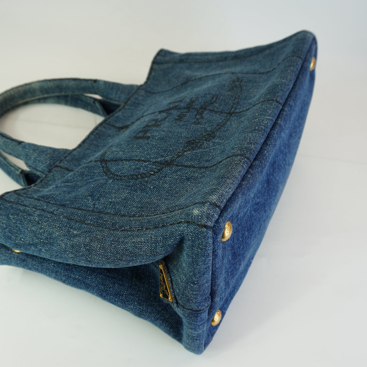 Prada Canapa Denim GHW Medium