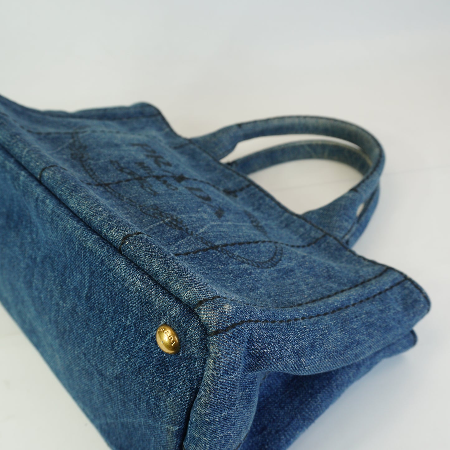 Prada Canapa Denim GHW Medium