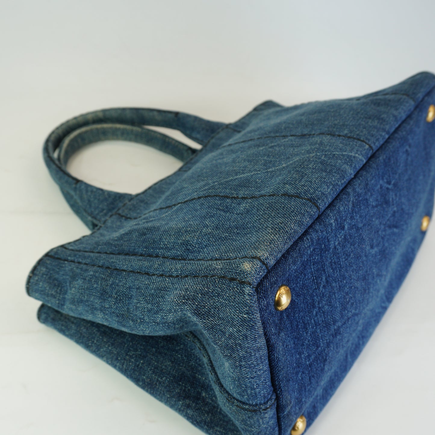 Prada Canapa Denim GHW Medium