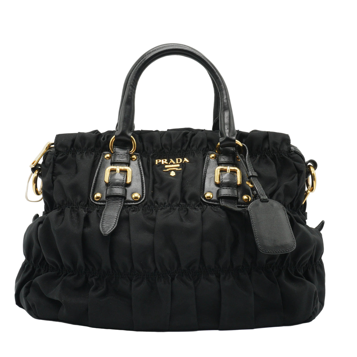 Prada Tessuto Gaufre Satchel Large Black GHW