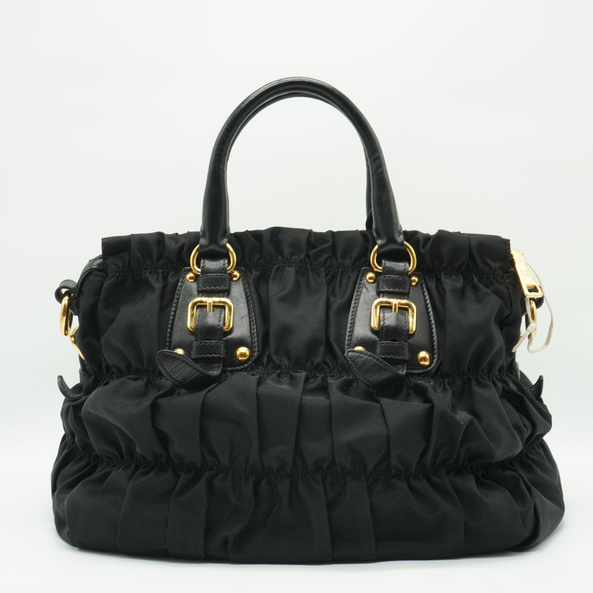 Prada Tessuto Gaufre Satchel Large Black GHW