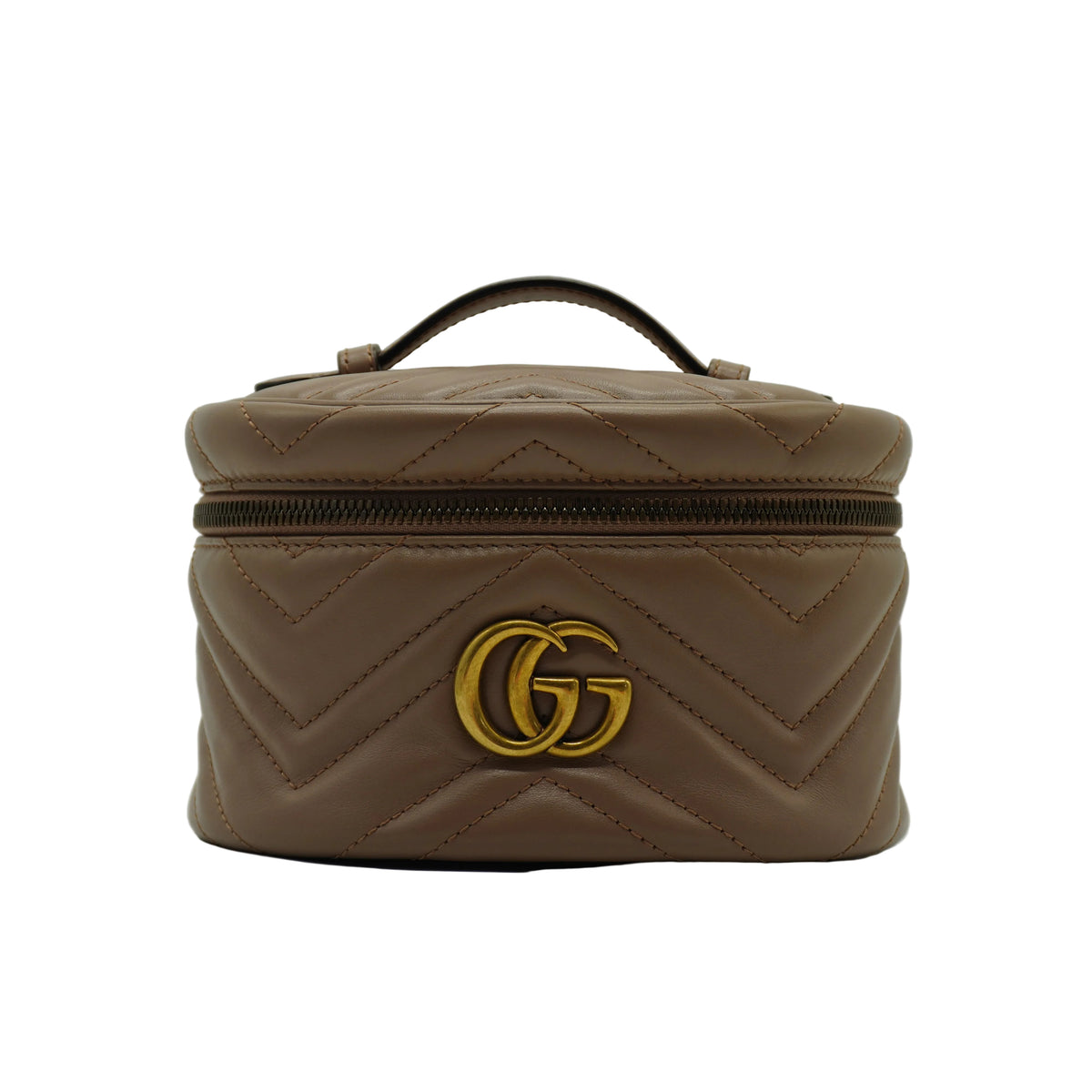 Gucci	Pre-Owned GG Marmont Vanity Matelasse Leather Backpack Mini beige GHW
