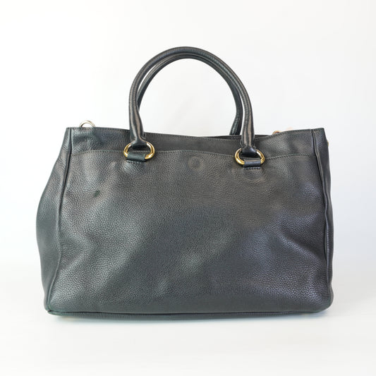 Prada Vitello Daino Tote Black