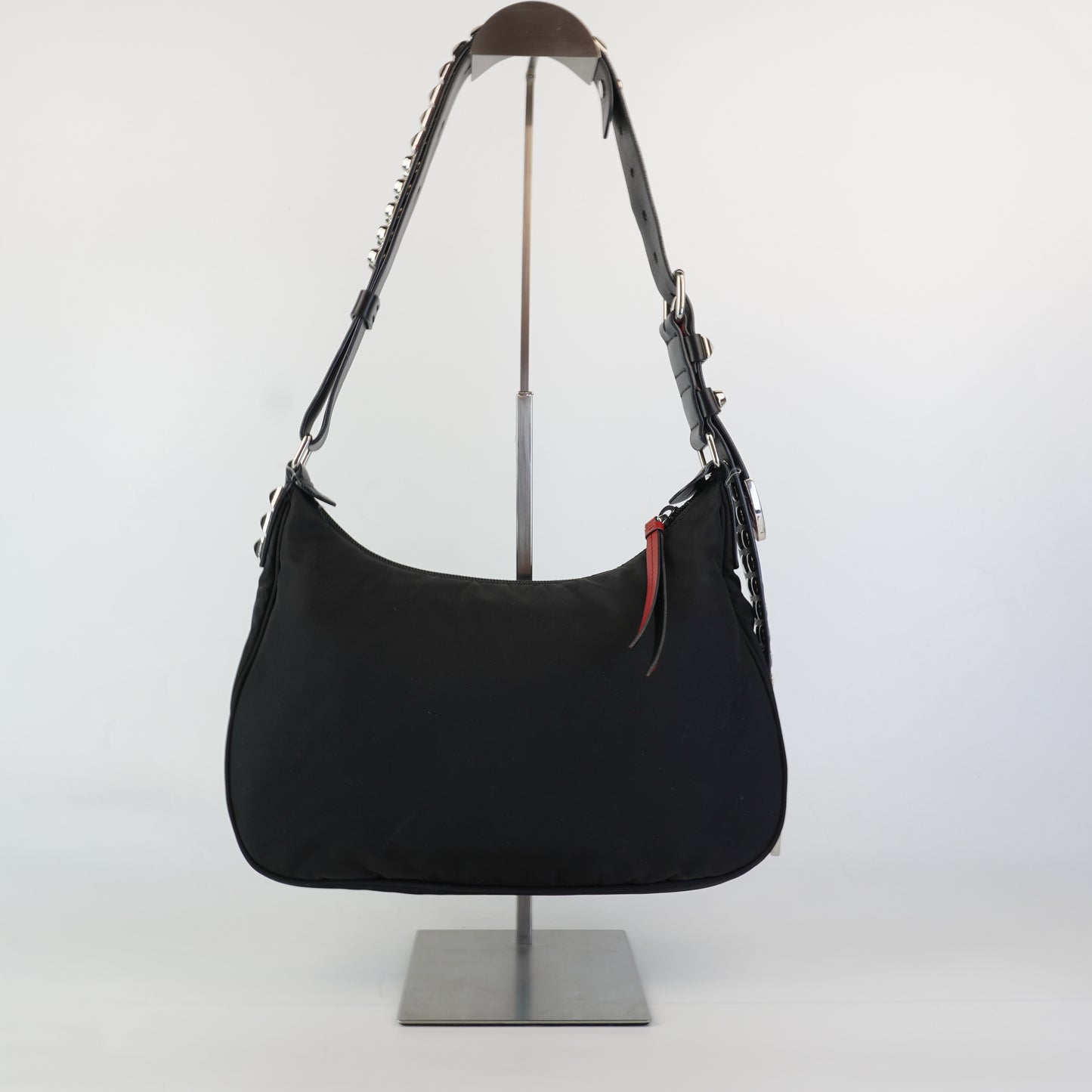 Prada New Vela Studded Hobo Bag