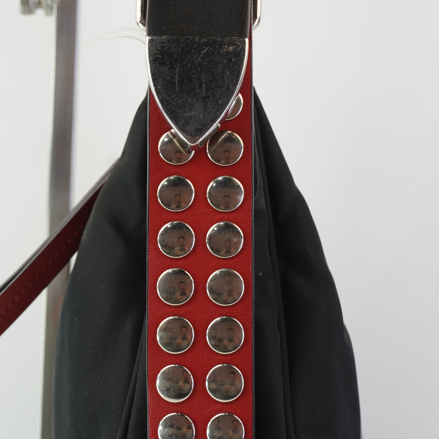 Prada New Vela Studded Hobo Bag