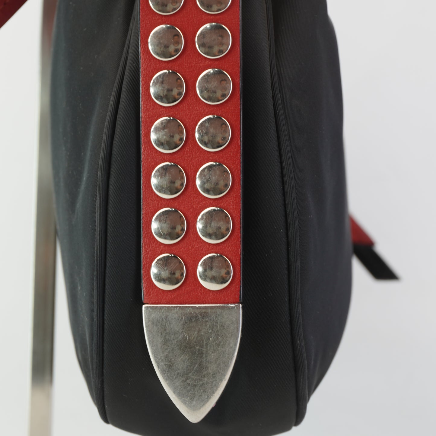 Prada New Vela Studded Hobo Bag