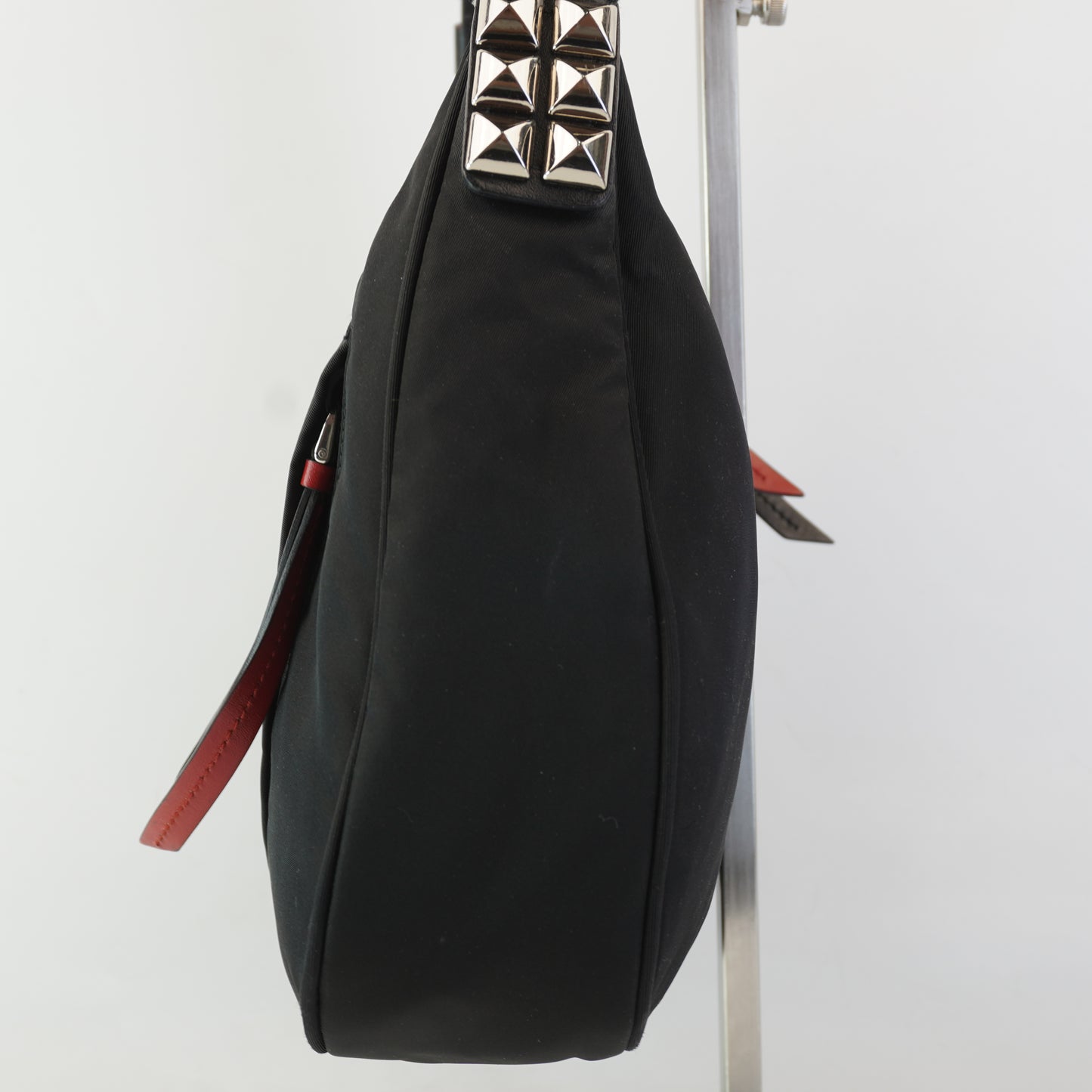 Prada New Vela Studded Hobo Bag