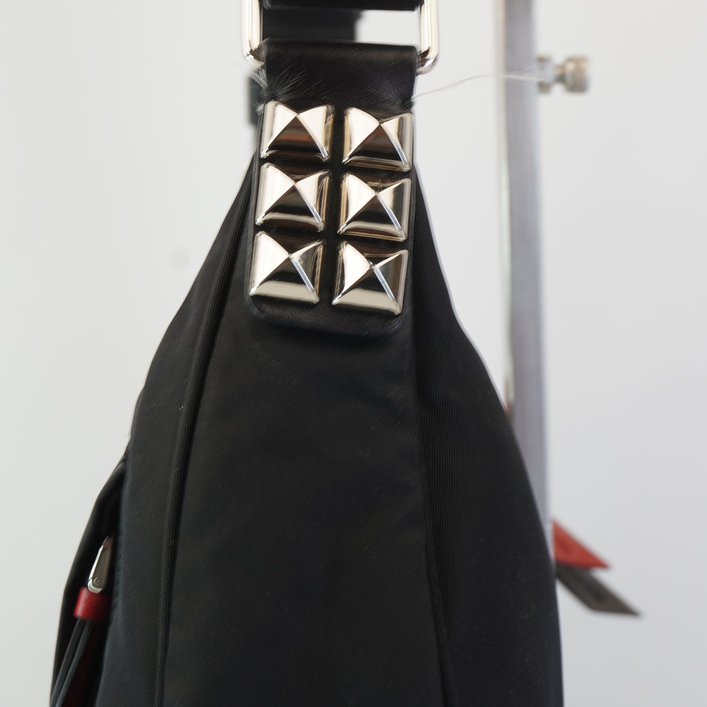 Prada New Vela Studded Hobo Bag