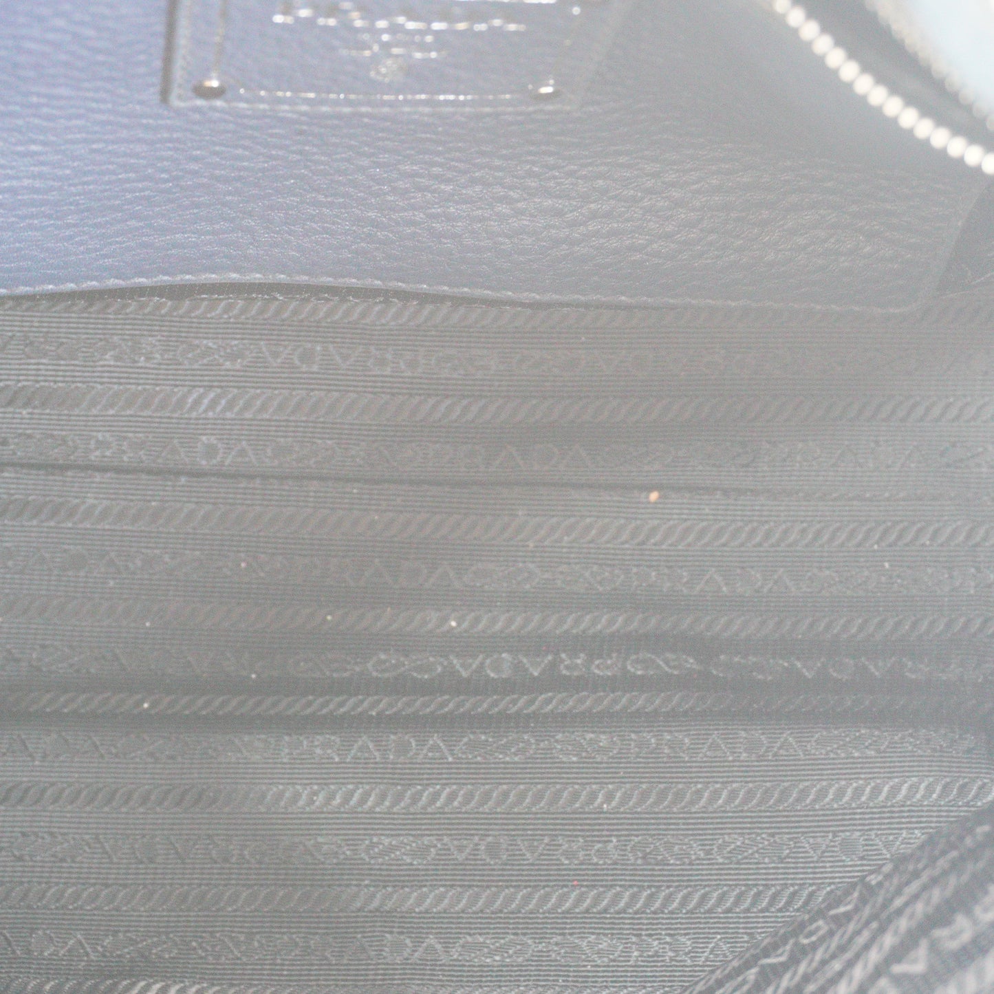 Prada Vitello Phenix Zip Top Satchel Blue SHW Large