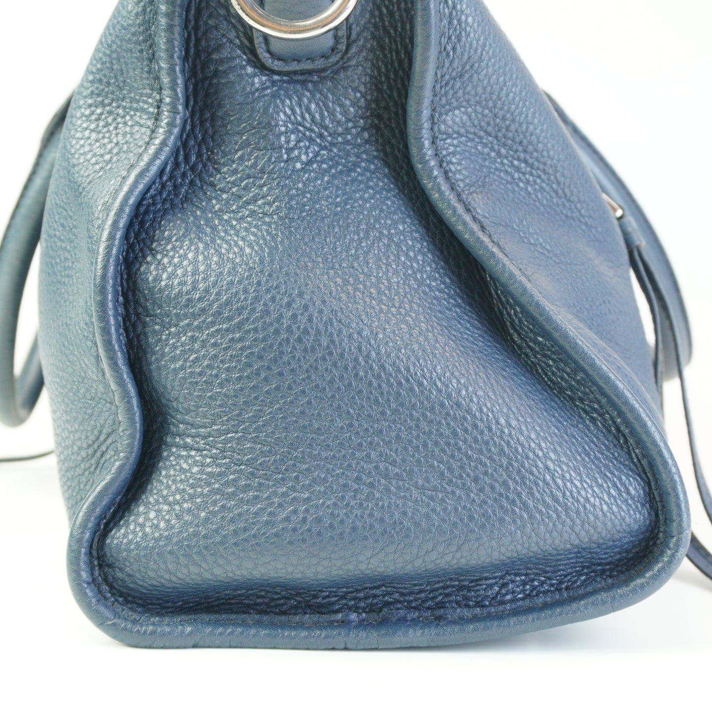 Prada Vitello Phenix Zip Top Satchel Blue SHW Large