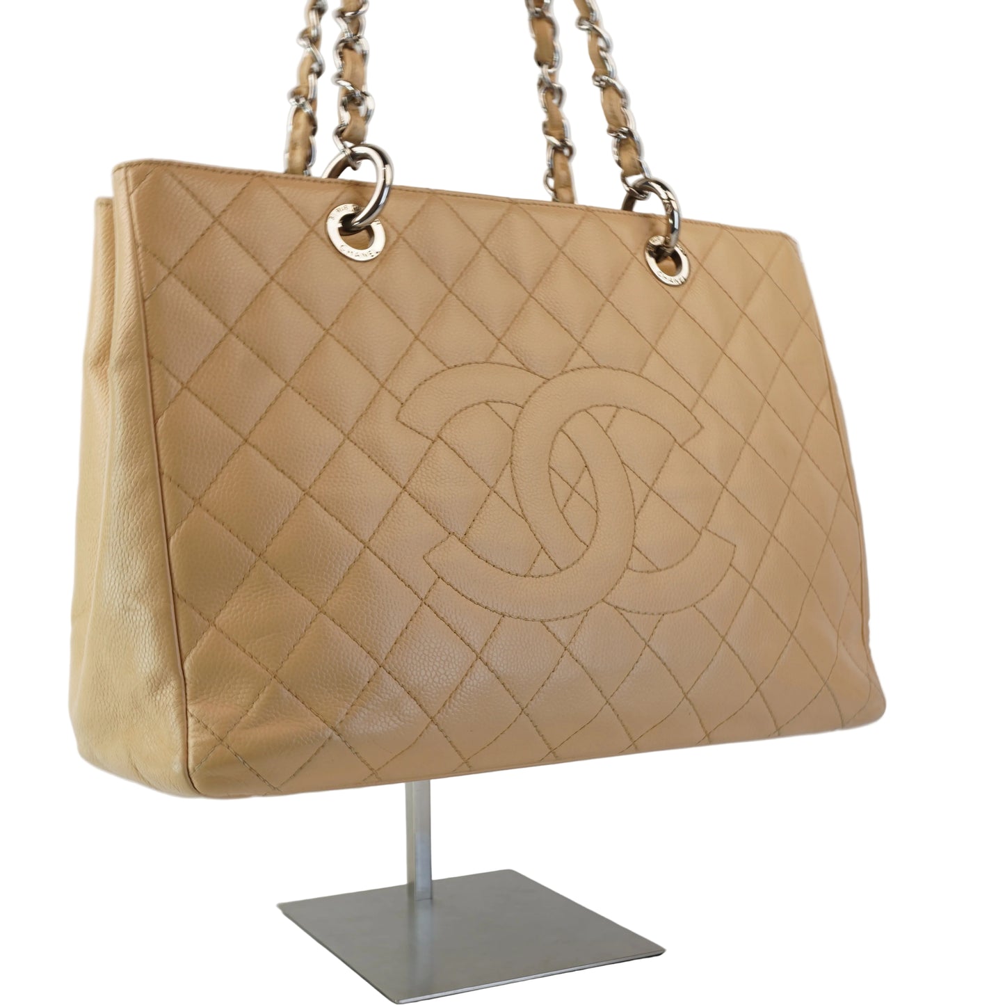 Chanel GST Beige Silver Hardware