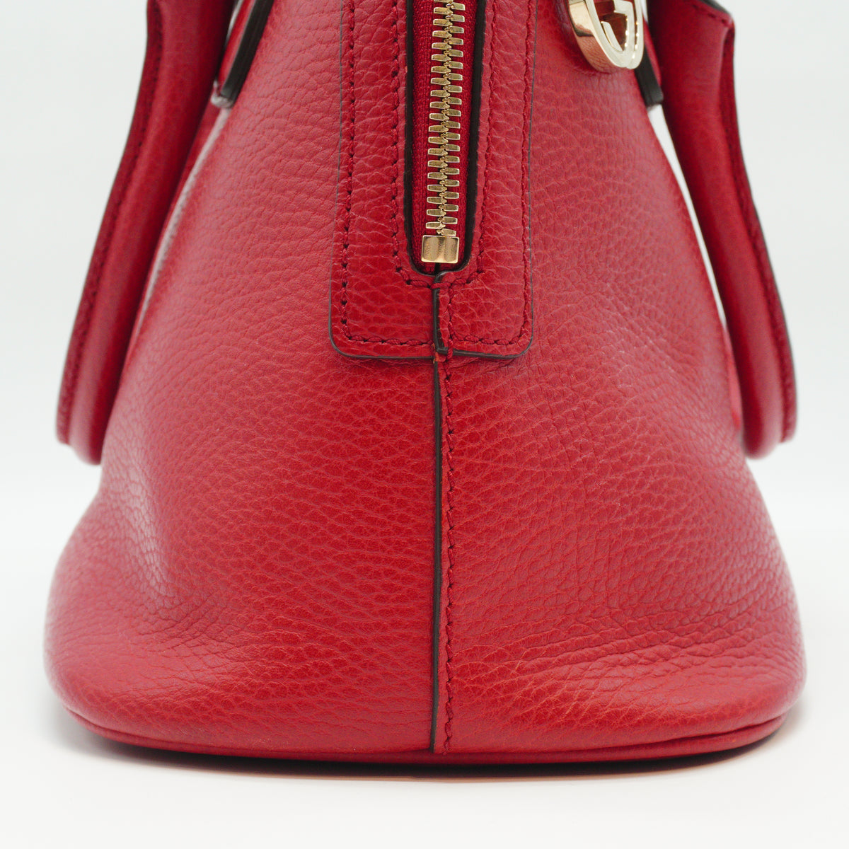 Gucci GG Charm Dome Satchel Medium Red GHW