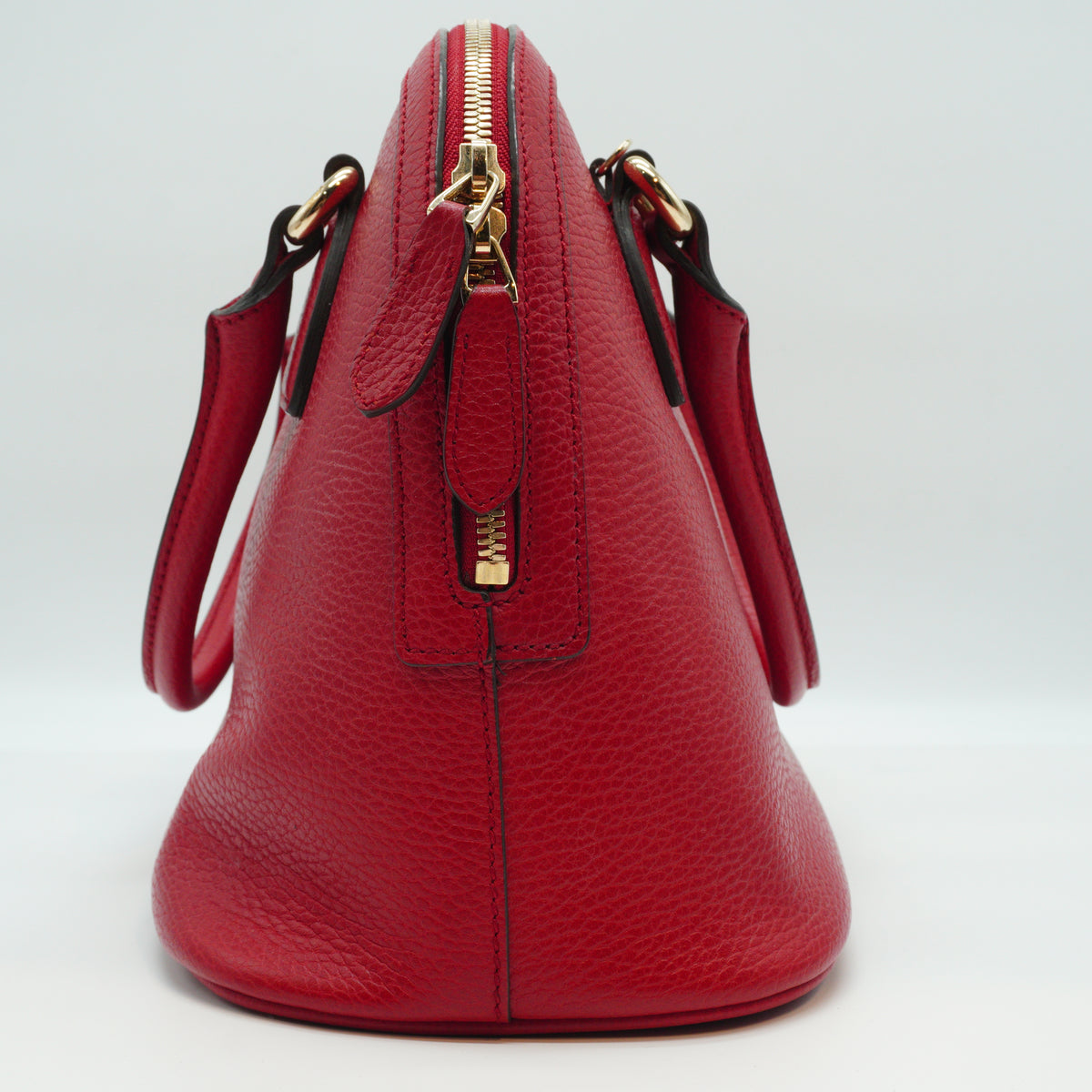 Gucci GG Charm Dome Satchel Medium Red GHW