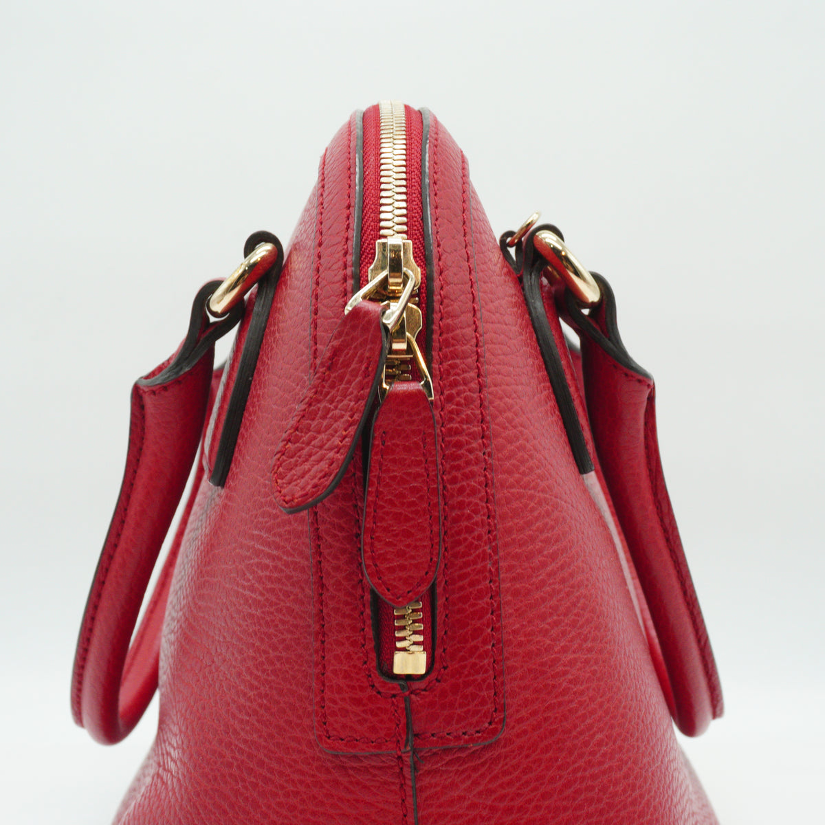 Gucci GG Charm Dome Satchel Medium Red GHW