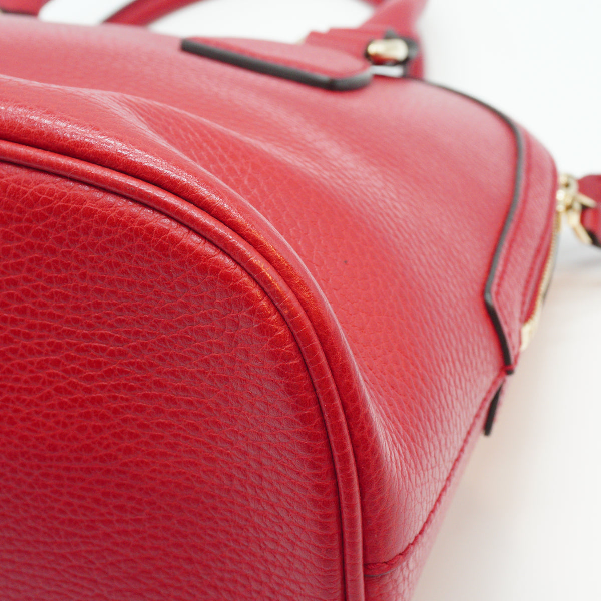 Gucci GG Charm Dome Satchel Medium Red GHW