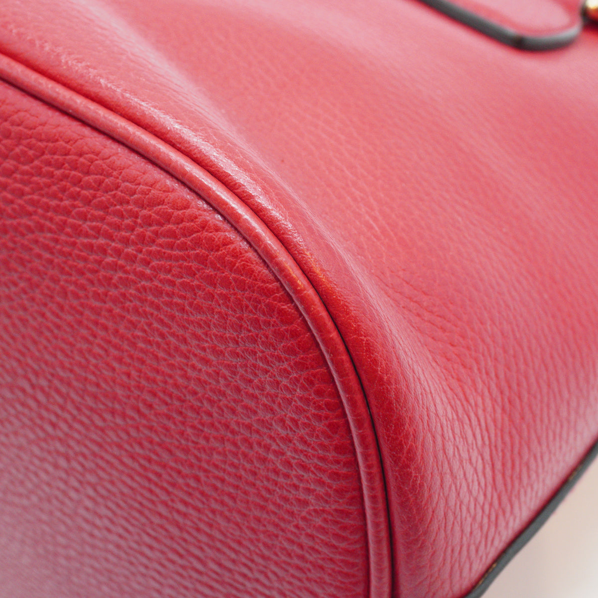 Gucci GG Charm Dome Satchel Medium Red GHW