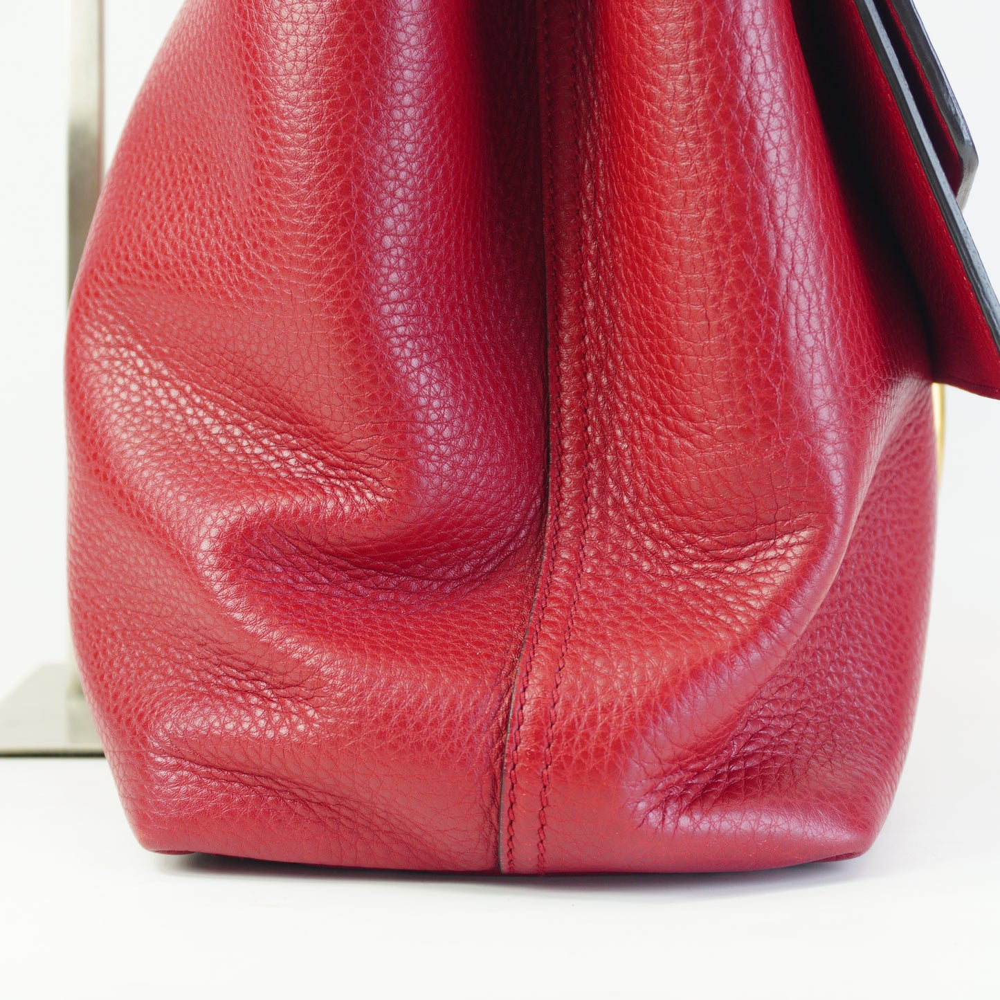 Gucci GG Leather Shoulder Bag Large Red GHW