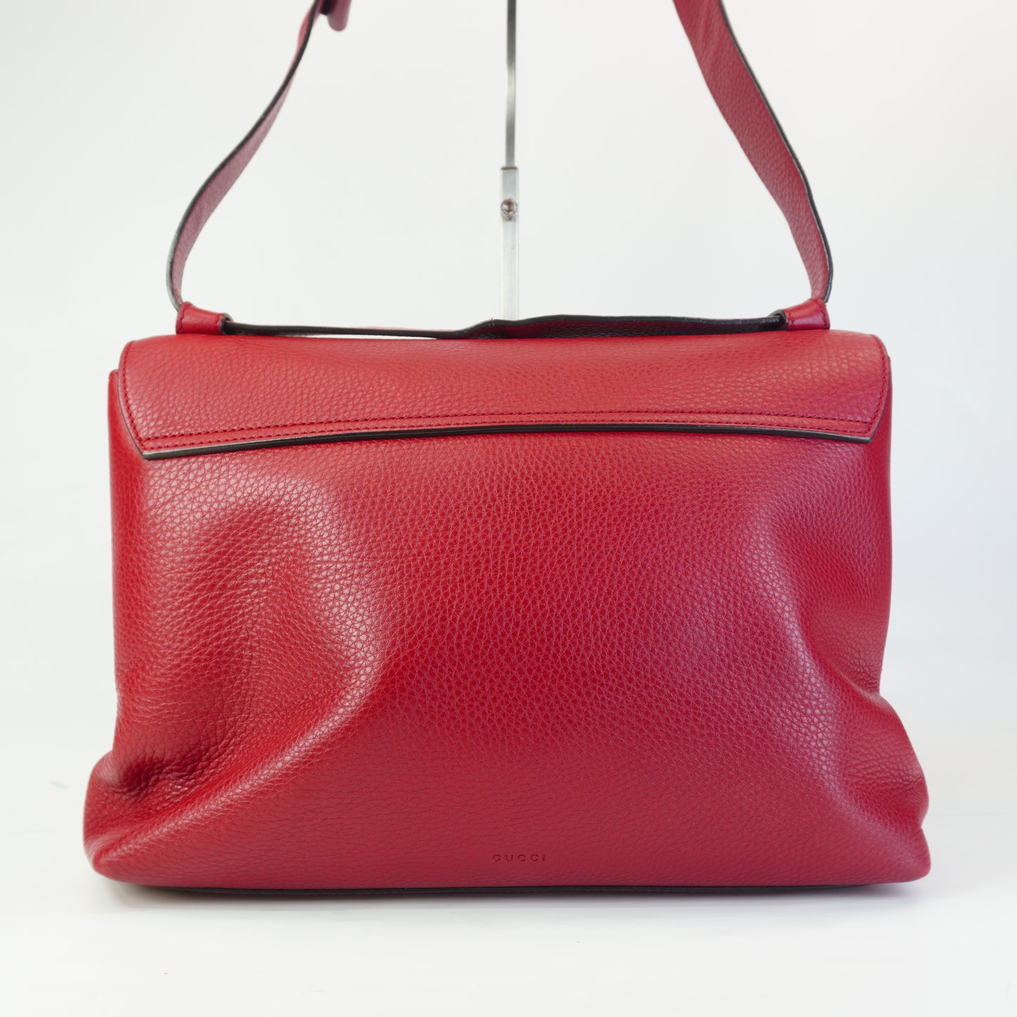 Gucci GG Leather Shoulder Bag Large Red GHW