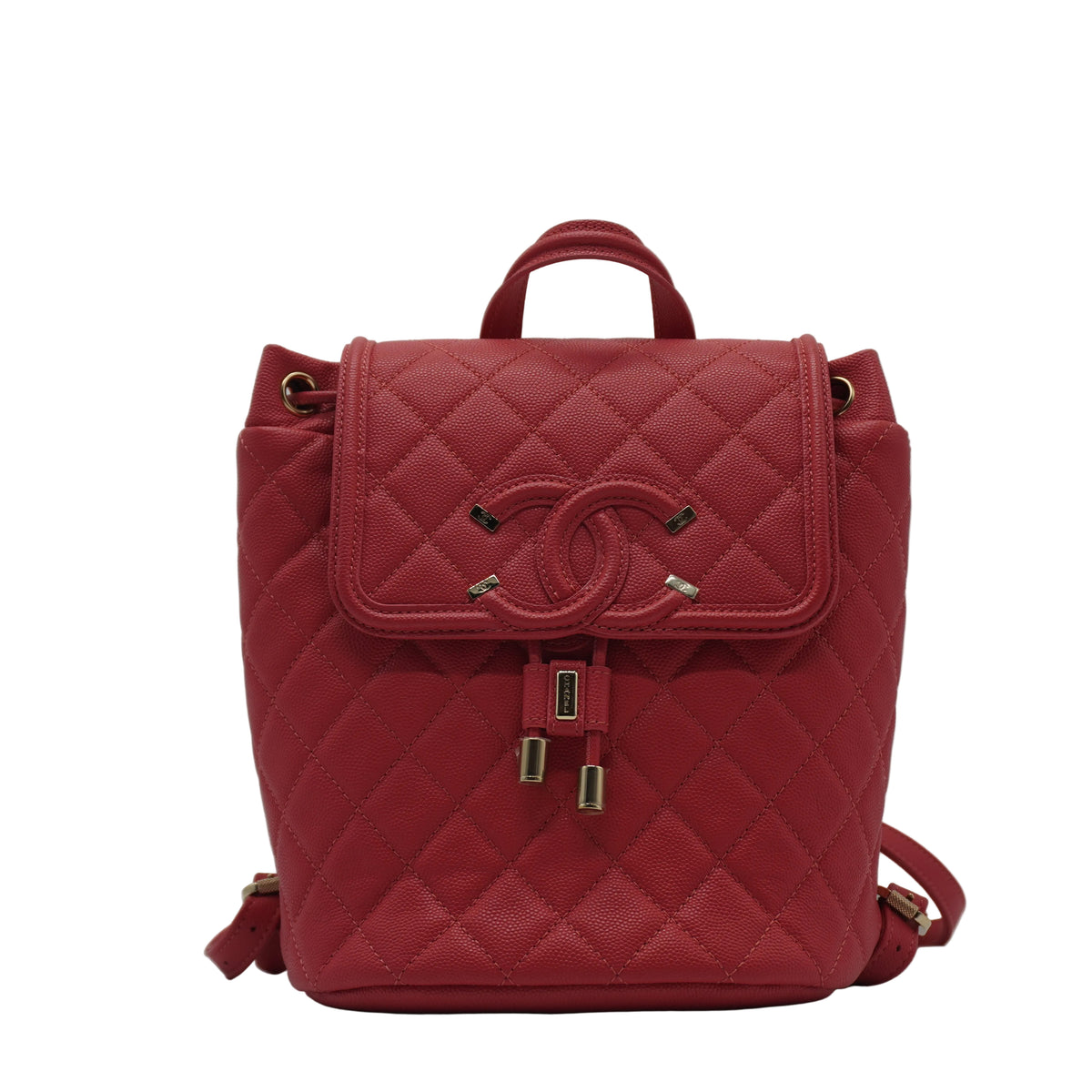 Chanel	CC Filigree caviar leather pink Backpack small GHW