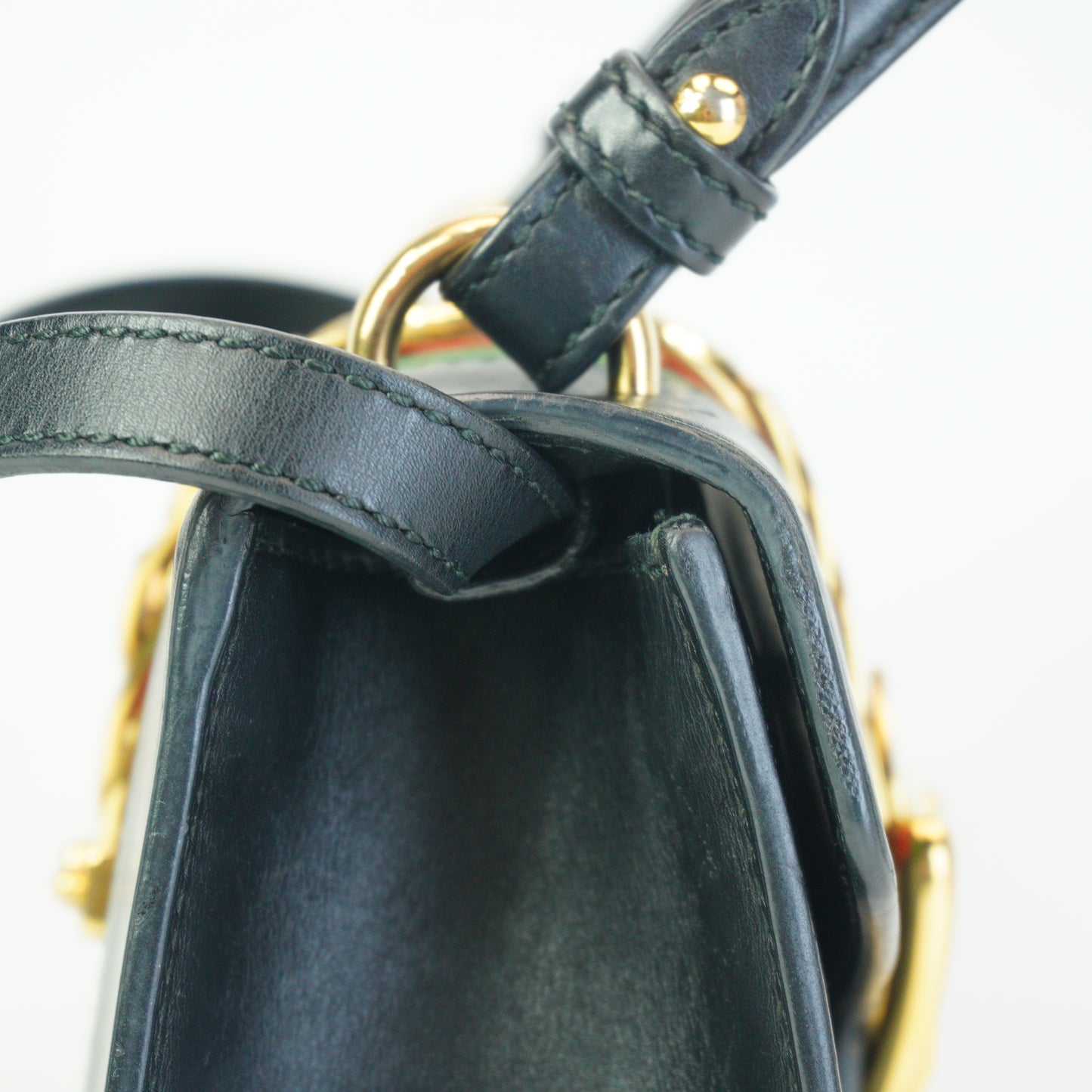 Gucci Syvie Lether Mini Black Bag GHW